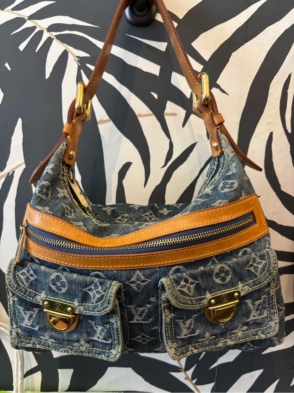 Louis Vuitton Monogram Blue Denim Baggy Pm - Vintage